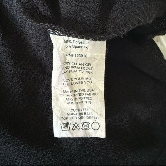 Show Me Your Mumu Top Tier Black Long Sleeve Ruffle Tier Mini Dress Size XS - Picture 6 of 6